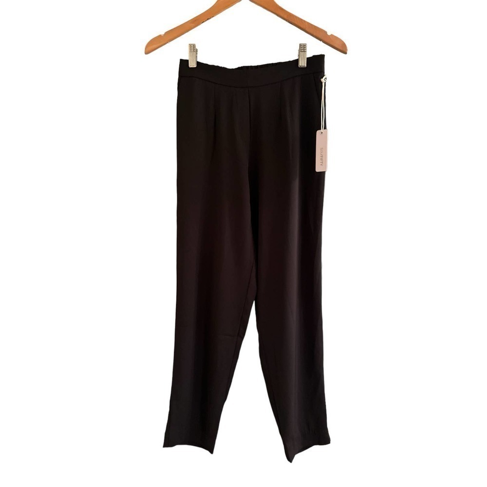 Women’s Six Fifty Crepe Tapered Leg Black Ankle Length Pull On Pants Size S NWT